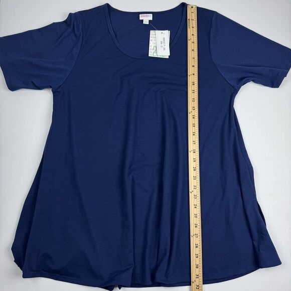NEW LuLaRoe Perfect T Women's Top Navy Blue Solid Short Sleeve Tee Shirt NWT 2XL - Picture 14 of 16